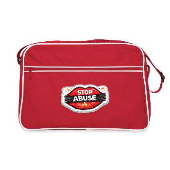 Stop Abuse Awareness Activist Sticker - Retro Bag - red/white - Front