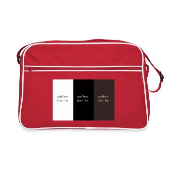 coffee. then life. – Minimalist contrast - Retro Bag - red/white - Front