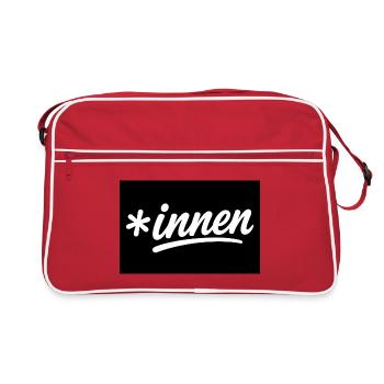 *innen Stil Logo - Retro Tasche - Rot/Weiß - Vorne