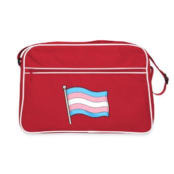 Transgender Flag Pastellwelle - Retro Tasche - Rot/Weiß - Vorne