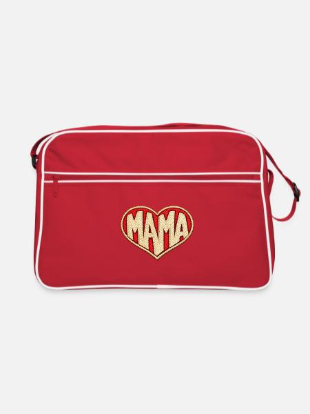 Mommy Heart - Retro Bag - red/white - Front