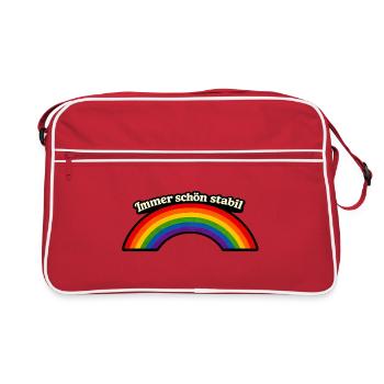 Always nice and stable x Rainbow - Retro Bag - red/white - Front