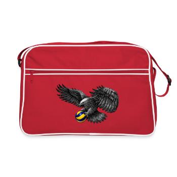 Eagle with volleyball - Retro Bag - red/white - Front
