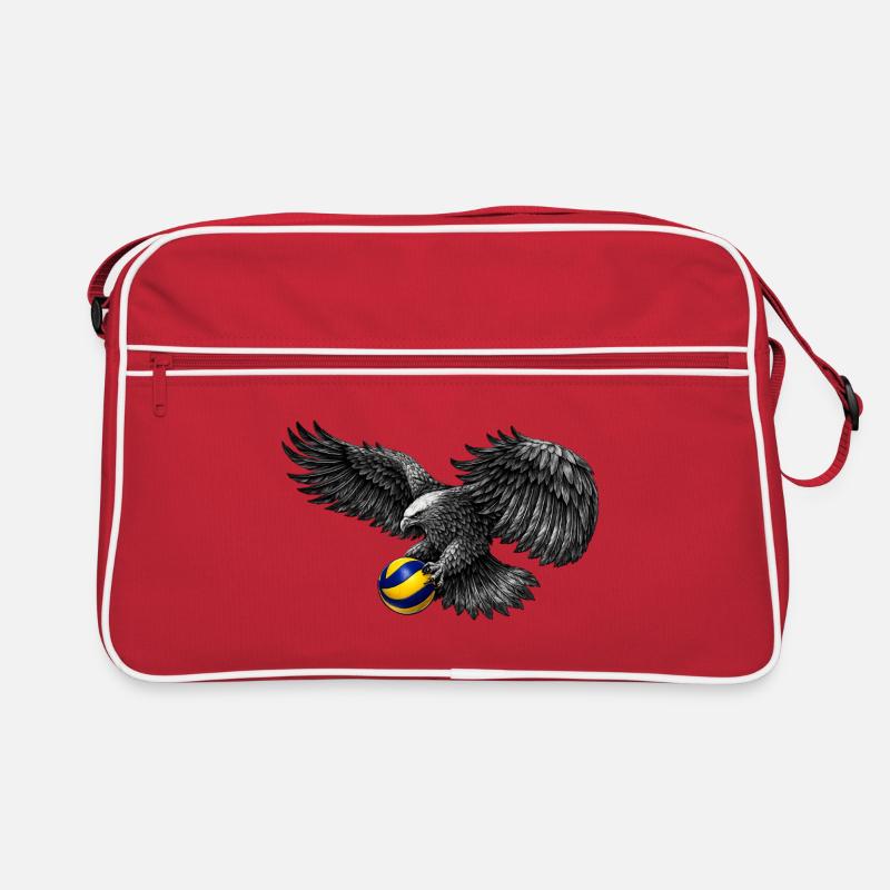 Adler mit Volleyball Retro Tasche