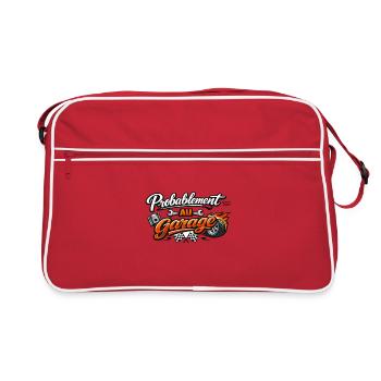 Probablement au Garage – Vibe rétro auto - Sac Retro - rouge/blanc - Devant