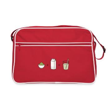 Matcha + Lait = Matcha Latte | Recette mignonne illustr - Sac Retro - rouge/blanc - Devant