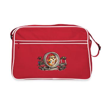 Hamster Athlete on a Wheel - Retro Bag - red/white - Front
