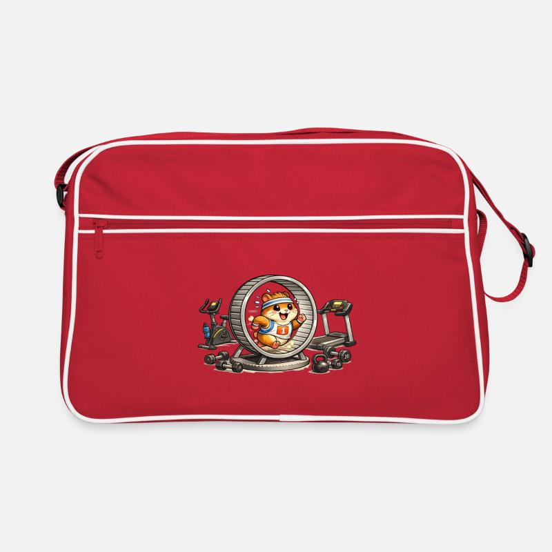 Hamster Athlete on a Wheel Retro Bag