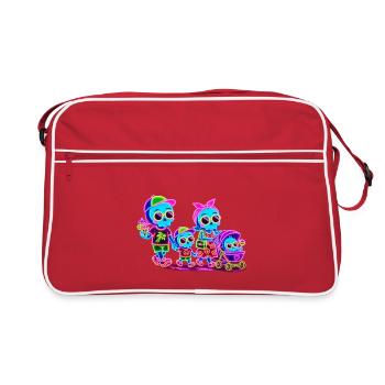 Vacances en famille des Squelettes Néon - Sac Retro - rouge/blanc - Devant