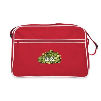 Plant Mom Green Leaf Logo - Retro Bag - red/white - Front