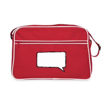Sprechblase_Grunge_Eckig - Retro Bag - red/white - Front