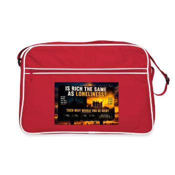Richness versus Loneliness - Retro Bag - red/white - Front