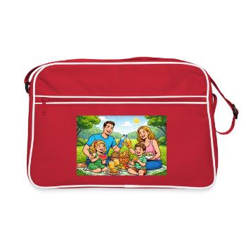 Peace... Everybody needs it. - Retro Bag - red/white - Front