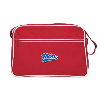Mon Wave Script Logo - Retro Bag - red/white - Front