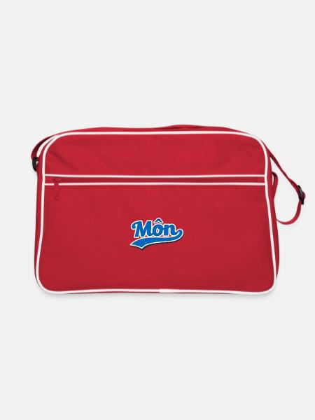 Mon Wave Script Logo - Retro Bag - red/white - Front