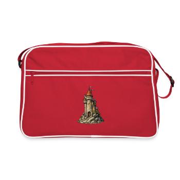 Castle tower on the rock - Retro Bag - red/white - Front