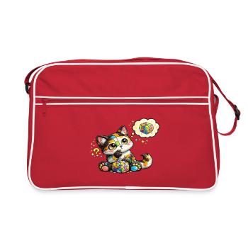 Cat Mosaic Dream Kitten - Retro Bag - red/white - Front