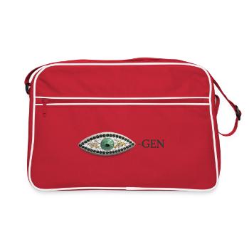 Eye mosaic with emerald pattern Gen - Retro Bag - red/white - Front