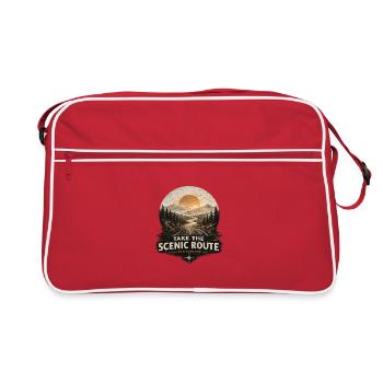 Prenez la route pittoresque – et explorez - Sac Retro - rouge/blanc - Devant