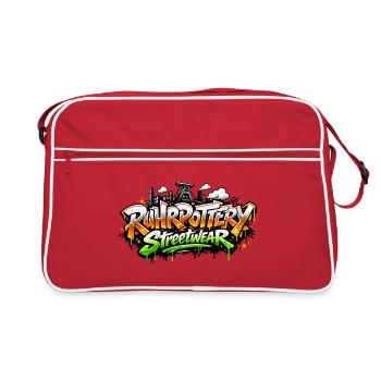 Police en aérosol Graffiti Streetwear - Sac Retro - rouge/blanc - Devant