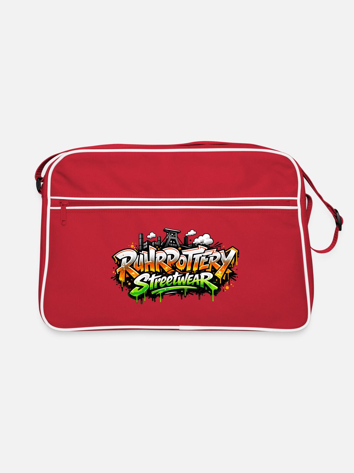 Graffiti Streetwear Spray Font - Retro Bag - red/white - Front