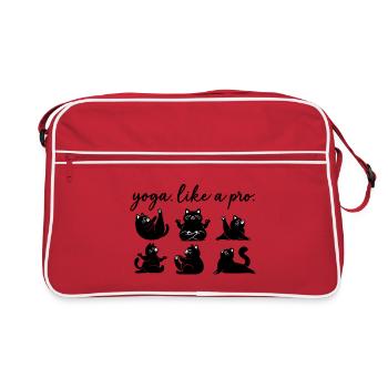 Yoga Cats Funny Cat Yoga Like a Pro - Retro Bag - red/white - Front