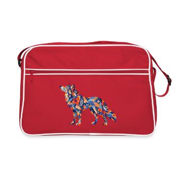 Patchwork Wolf Colors Game - Retro Bag - red/white - Front