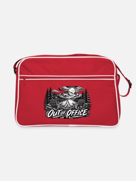 Abwesende Lagerfeuertreppe - Retro Tasche - Rot/Weiß