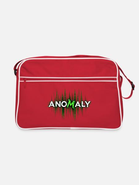 Anomaly Glitch Grün - Retro Tasche - Rot/Weiß