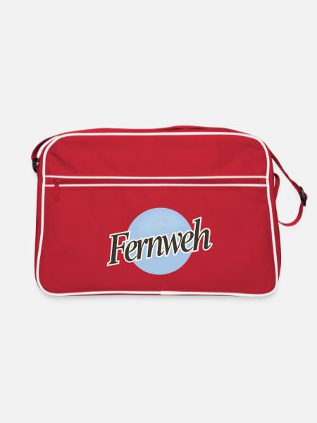 Fernweh V2 - Retro Tasche - Rot/Weiß