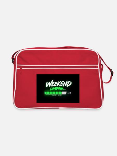 Weekend_loading - Retro Tasche - Rot/Weiß