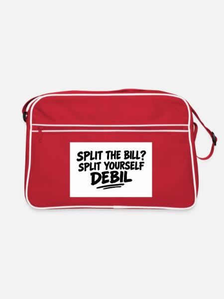Die Rechnung teilen? - Retro Tasche - Rot/Weiß