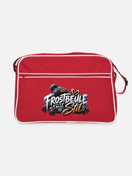Frostbeule mit Stil - Retro Tasche - Rot/Weiß
