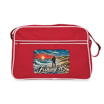 Angeln Hvide Sande2 - Retro Tasche - Rot/Weiß - Vorne