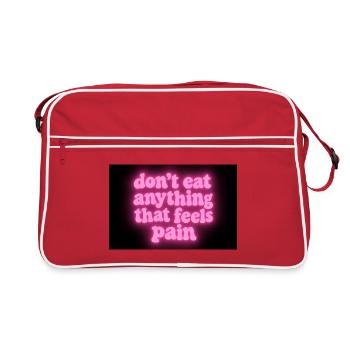 Werde vegan und rette die Tiere - Retro Tasche - Rot/Weiß - Vorne