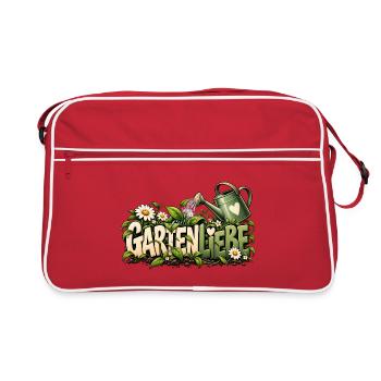 Gartenliebe mit Herz Liebevolle Geschenkidee  - Retro Tasche - Rot/Weiß - Vorne
