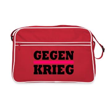 Gegen krieg - Retro Tasche - Rot/Weiß - Vorne
