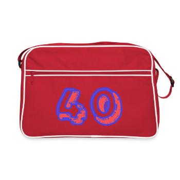 40. 40 YEARS. 40th ANNIVERSARY. 40 YEARS ANNIVERSARY. - Retro Bag - red/white - Front