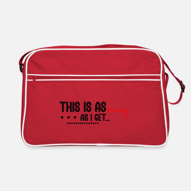 Logo Joyeux Rouge Script Sur Noir Sac Retro