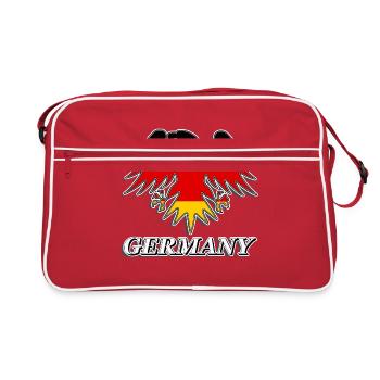 germany eagle t-shirt german flag tshirt tee - Retro Bag - red/white - Front