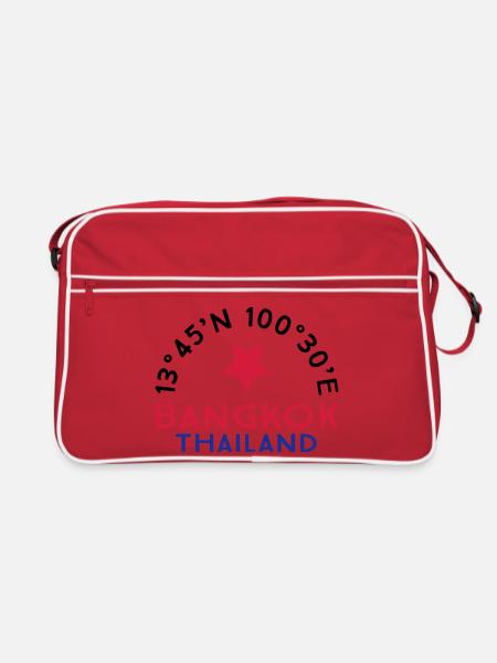 Bangkok - Retro Tasche - Rot/Weiß - Vorne