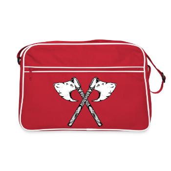 Hache viking, salutation - Sac Retro - rouge/blanc - Devant