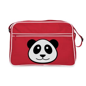 Visage de panda - Sac Retro - rouge/blanc - Devant