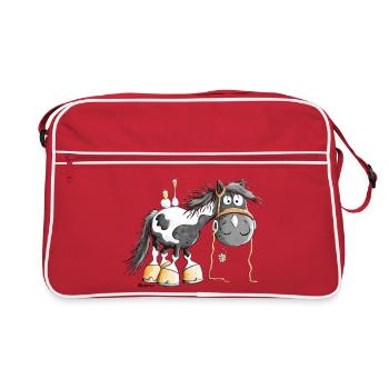 Sweet Pinto Horse - Retro Bag - red/white - Front