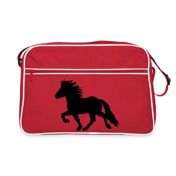 Cheval islandais doux, Tölter n° 6, islandais - Sac Retro - rouge/blanc - Devant