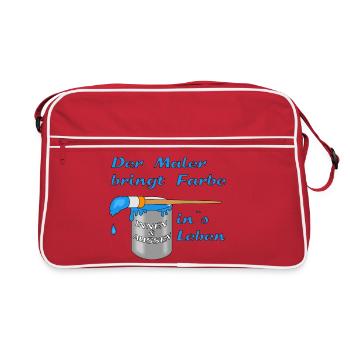 maler handwerk - Retro Tasche - Rot/Weiß - Vorne