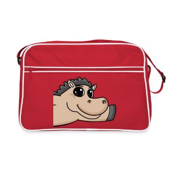 Horse Greeting Greeting - Retro Bag - red/white - Front