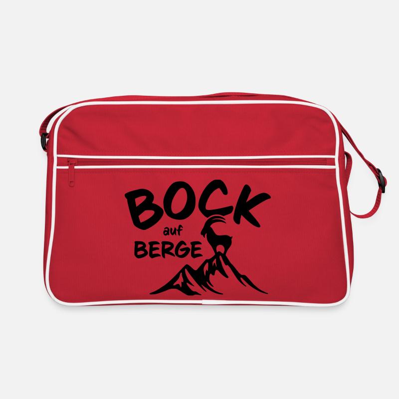 Bock auf Berge - Retro Tasche - Rot/Weiß