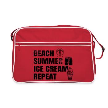 Beach Summer Ice Cream Repetition - Retro Bag - red/white - Front