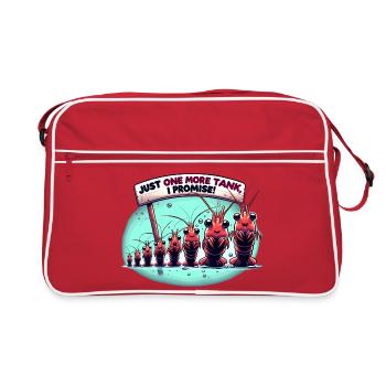 Garnelen Aquarium, Aquaristik Hobby, Nano Aquarium - Retro Tasche - Rot/Weiß - Vorne